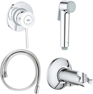 Гигиенический душ Grohe BauClassic 124902 со смесителем, С ВНУТРЕННЕЙ ЧАСТЬЮ