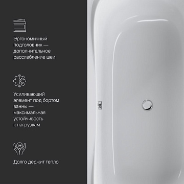 Акриловая ванна AM.PM Sensation 180x80 см, W30A-180-080W-A