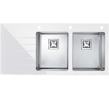 Мойка кухонная Alveus Crystalix 30 R, белое стекло