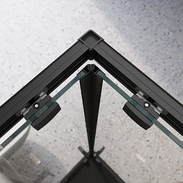 Душевой уголок BelBagno Luce A-2-90-C-NERO 90x90, профиль матовый черный, стекло прозрачное