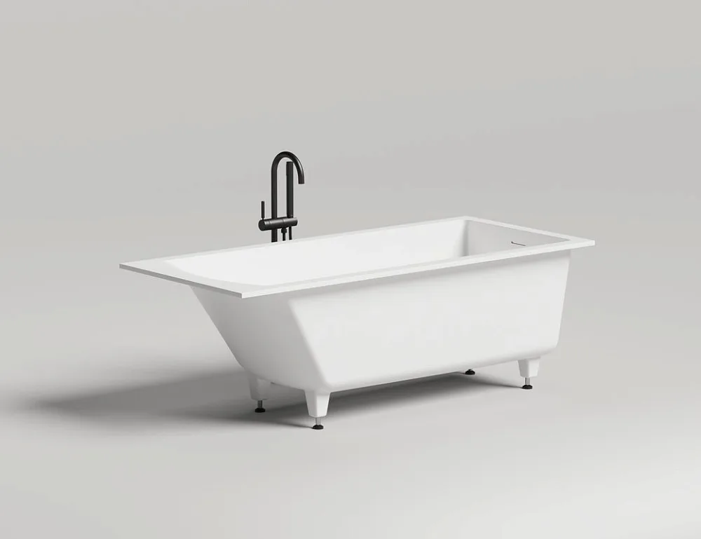 Ванна из искусственного камня Salini Cascata Kit S-Stone 170x70 см, встраиваемая, матовая белая, на  Sancos — официальный сайт