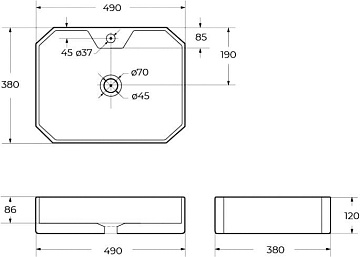 Накладная раковина BelBagno BB1387 накладная