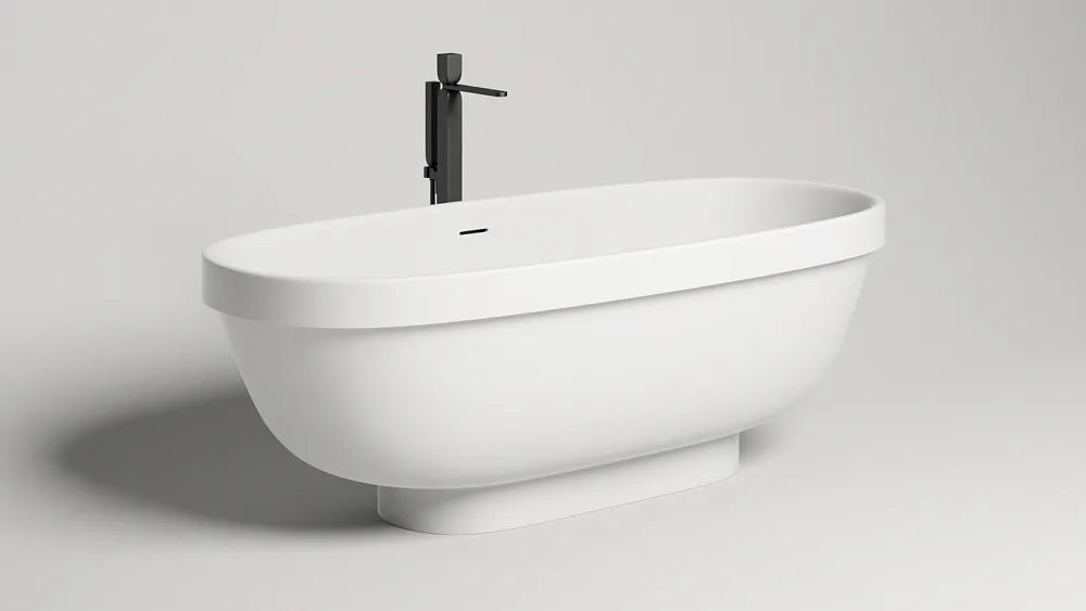 Ванна из искусственного камня Salini Greca S-Stone 180x80 см, отдельностоящая, матовая белая, овальн Sancos — официальный сайт