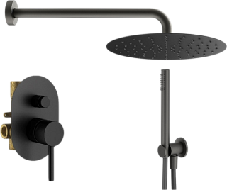 Душевой комплект Plumberia Selection Ixo KITXO15NO, С ВНУТРЕННЕЙ ЧАСТЬЮ, черный матовый