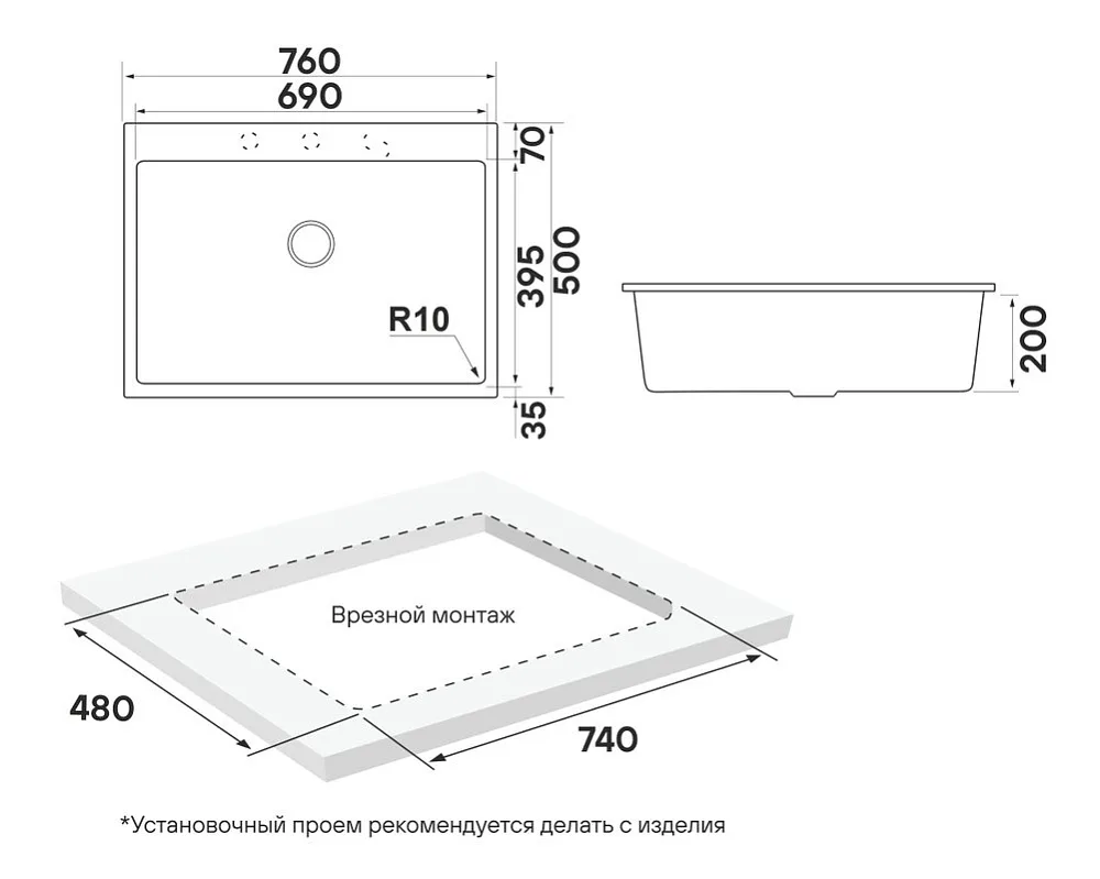 Мойка кухонная Paulmark Decoration 41 PM937650-UGR urban grey Sancos — официальный сайт