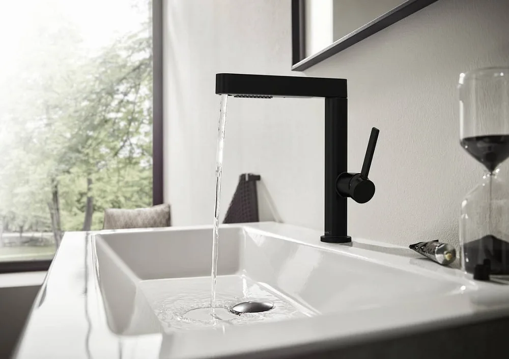 Смеситель для раковины Hansgrohe Finoris 230 76063670 матовый черный Sancos — официальный сайт