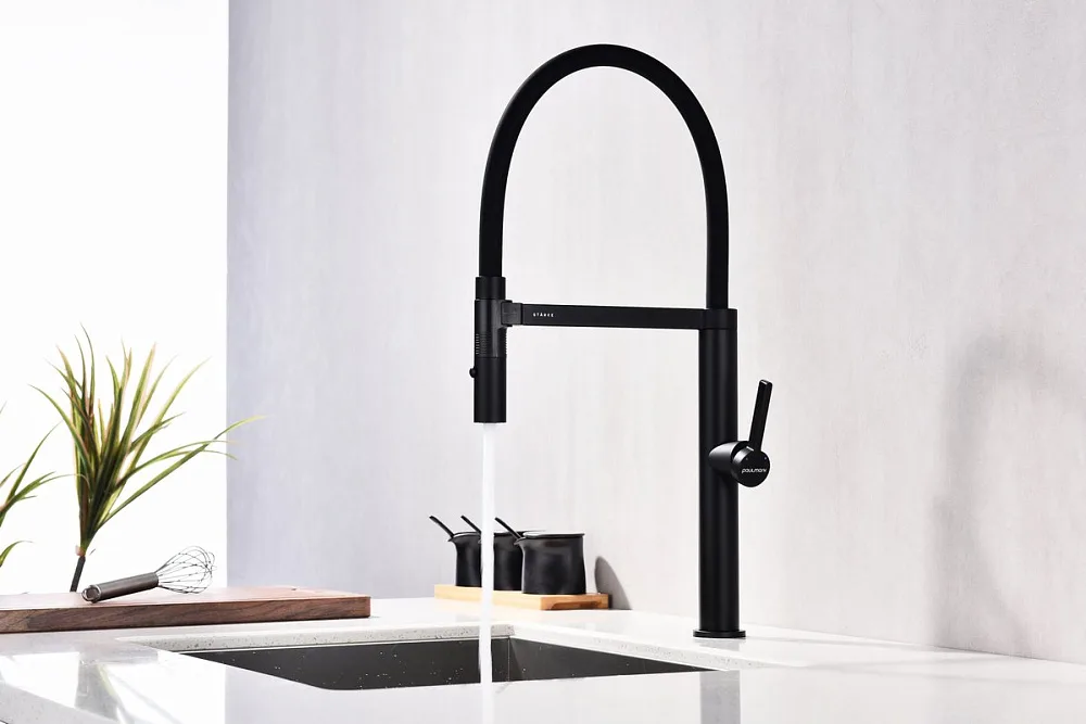 Смеситель для кухни Paulmark LeaderLe214101-AN, антрацит, с гибким изливом Sancos — официальный сайт