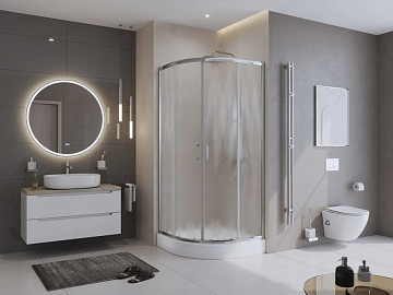 Душевой уголок BelBagno Uno UNO-195-R-2-90-CH-CR стекло рифленое