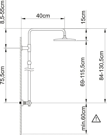Душевая стойка Clever Up! Urban 61003, черный