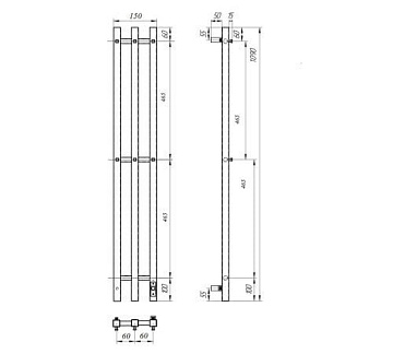Полотенцесушитель электрический APEXTERMO Сириус SR10112NK 1100x120, никель