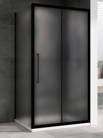 Душевой уголок Abber Schwarzer Diamant AG30160BMH-S80BM 160х80 см, профиль матовый черный, стекло ма