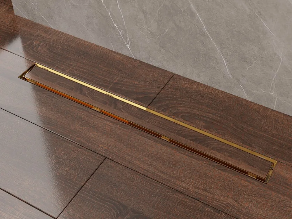 Душевой трап (лоток) Plumberia Selection PST In-Tile 70 см, золото 24К Sancos — официальный сайт