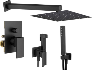 Комплект для ванной Plumberia Selection Tag KITZTG15NO С ВНУТРЕННЕЙ ЧАСТЬЮ, черный матовый