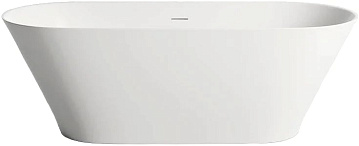 Ванна из искусственного камня Salini Mona S-Sense 170x70 см, отдельностоящая, белая, овальная, с дон
