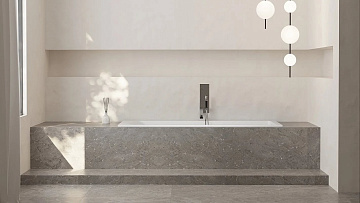 Ванна из искусственного камня Salini Cascata S-Sense 170x70 см, встраиваемая, матовая белая, на ножк