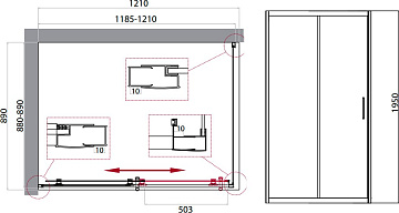 Душевой уголок BelBagno Uno Uno-195 AH 1 120/90 C Cr