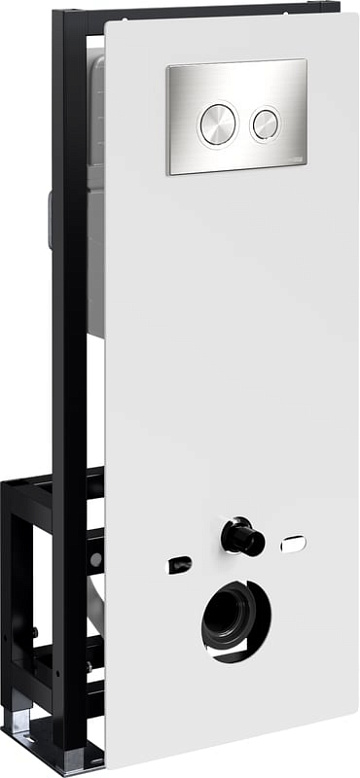 Система инсталляции для унитазов Wasserkraft Glan 66TLT.010.ME.WH.BN01, с кнопкой смыва никель