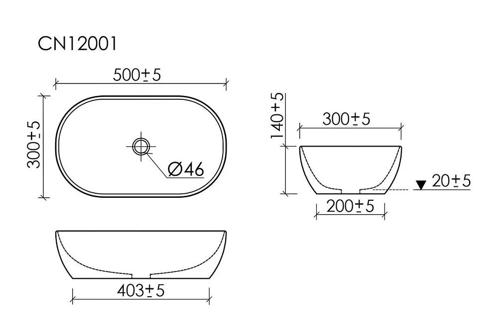 Раковина накладная Ceramicanova Twist овальная 50 см черный матовый CN12001MB Sancos — официальный сайт