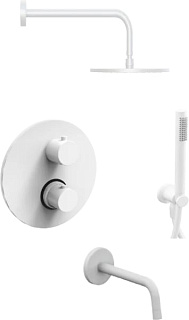 Душевой комплект Paffoni Light KITLIQ019BO045, С ВНУТРЕННЕЙ ЧАСТЬЮ, с термостатом, белый