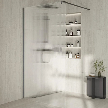 Душевая перегородка KERAMA MARAZZI Cristallo CT.100.WI.CR 100 см, профиль хром, стекло рифленое