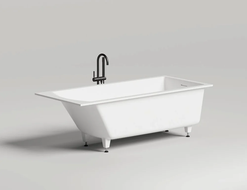 Ванна из искусственного камня Salini Cascata Kit S-Stone 180x80 см, встраиваемая, матовая белая, на  Sancos — официальный сайт