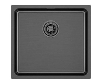 Мойка кухонная Paulmark Vista PM304844-GM, вороненая сталь