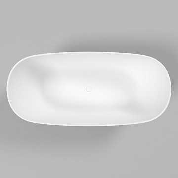 Ванна из искусственного камня WHITECROSS Onyx C 160x75 см, отдельностоящая, матовая белая, овальная,