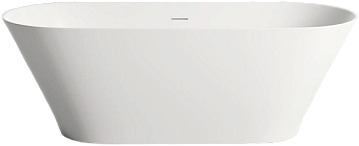 Ванна из искусственного камня Salini Mona S-Stone 180x80 см, отдельностоящая, матовая белая, овальна