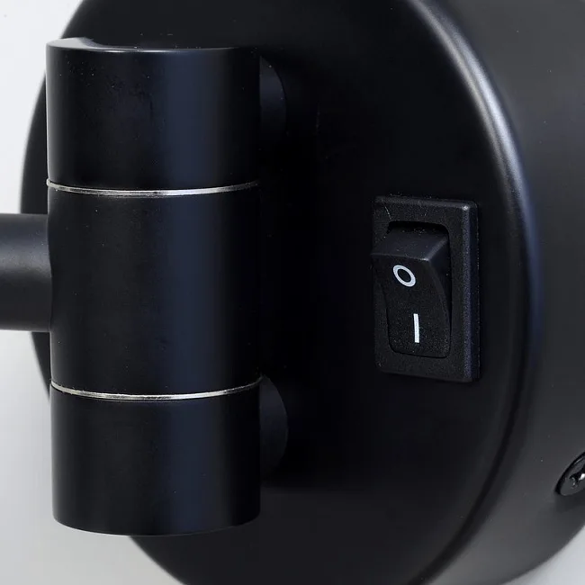 Косметическое зеркало Wasserkraft K-1004Black с подсветкой, двухстороннее, телескопическое, поворотн Sancos — Оригинал