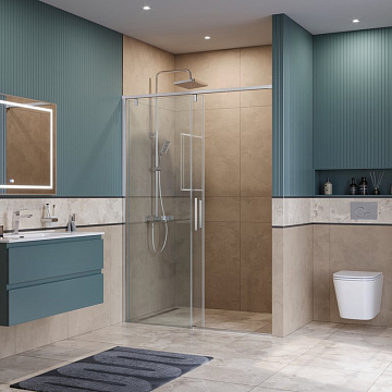 Душевая дверь в нишу BelBagno Soft Close-1 BF-1-140-C-Cr профиль хром