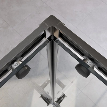 Душевой уголок Cezares Relax RELAX-304-A-2-90-C-GM 90x90, профиль оружейная сталь