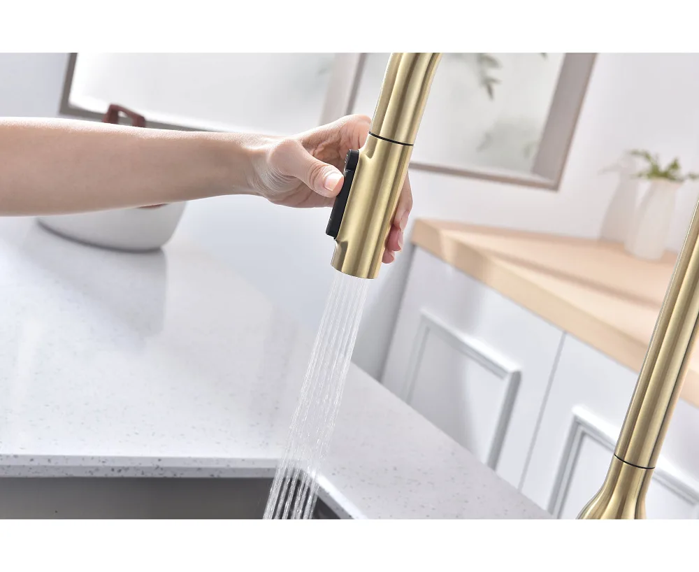 Смеситель для кухни Paulmark Universal Un213880-LG светлое золото Sancos — официальный сайт