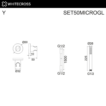 Душевой гарнитур WHITECROSS SET50MICROGL, золото
