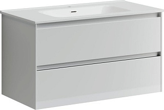 Тумба под раковину Sancos Cento 90 подвесная белый глянец, CN90W