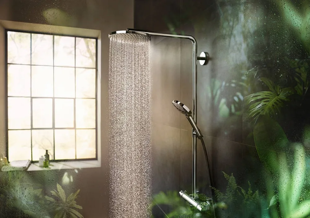Душевая стойка Hansgrohe Raindance Select S 240 1jet 27633000, Showerpipe, хром Sancos — официальный сайт