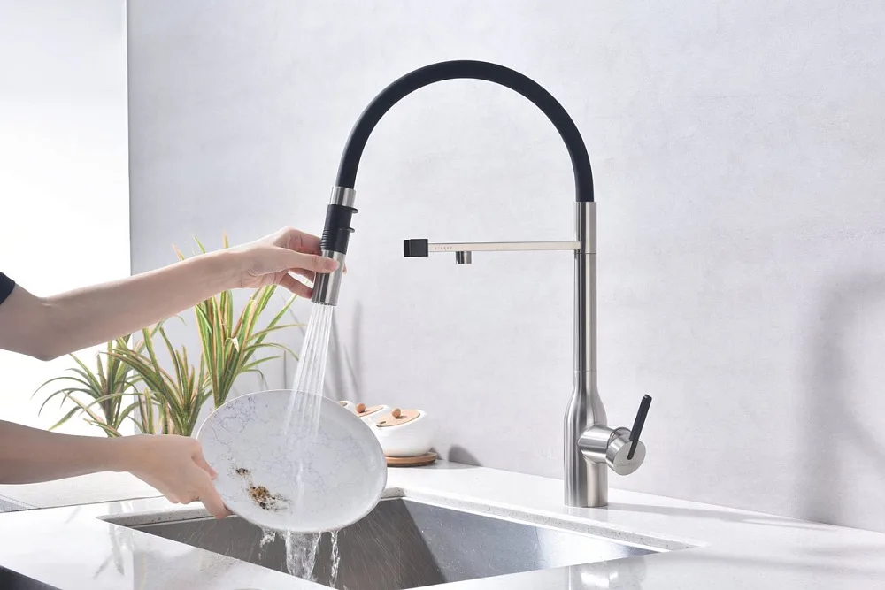 Смеситель для кухни Paulmark Magneto One Ma213188-BS брашированная сталь Sancos — официальный сайт