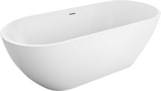 Акриловая ванна BelBagno Uno BB701 150x75 см, отдельностоящая, белая, овальная, на ножках, со сливом