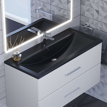 Мебельная раковина Uperwood Foster Quartz 291030046 100 см, матовая черный, уголь