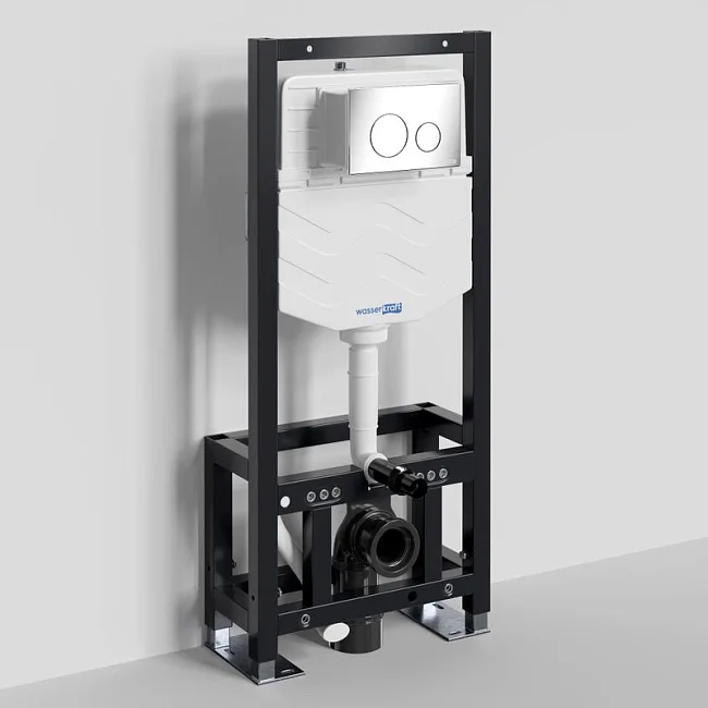 Система инсталляции для унитазов Wasserkraft Dill 61TLT.010.ME.CH02, с кнопкой смыва хром Sancos — Оригинал