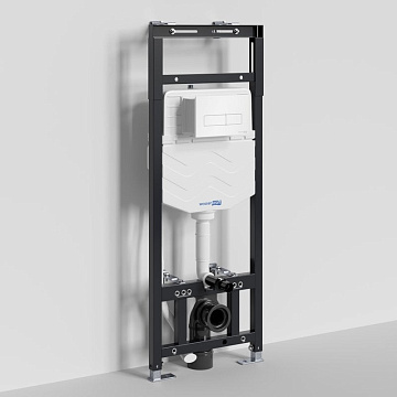 Система инсталляции для унитазов Wasserkraft Alme 15TLT.010.ME.WH03, с кнопкой смыва белой