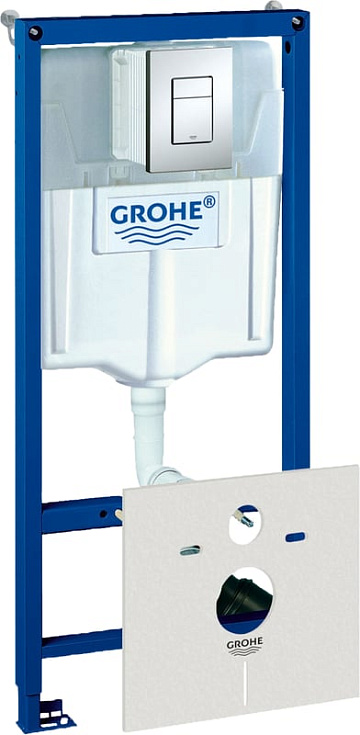 Система инсталляции для унитазов Grohe Rapid SL 38775001, 4 в 1 с кнопкой смыва