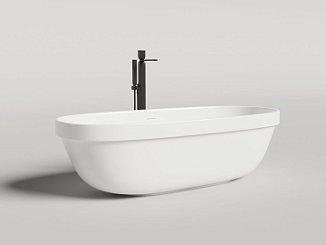 Ванна из искусственного камня Salini Greca In S-Stone 180x80 см, отдельностоящая, матовая белая, ова