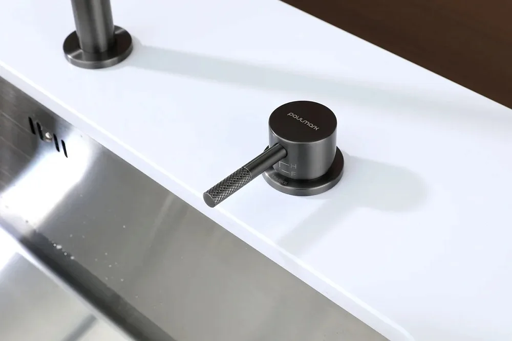 Смеситель для кухни Paulmark Estetica Es218006-GM вороненая сталь Sancos — официальный сайт