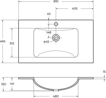 Мебельная раковина BelBagno BB810/465-LV-VTR-BO матовая белая