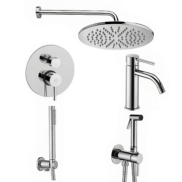 Комплект для ванной Paffoni Light KITZLIG018CR071 С ВНУТРЕННЕЙ ЧАСТЬЮ, хром