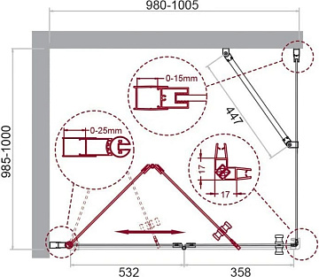 Душевой уголок BelBagno Albano AS-1-100-C-Cr