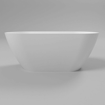 Ванна из искусственного камня WHITECROSS Coral A 165x75 см, отдельностоящая, белая, овальная, с донн