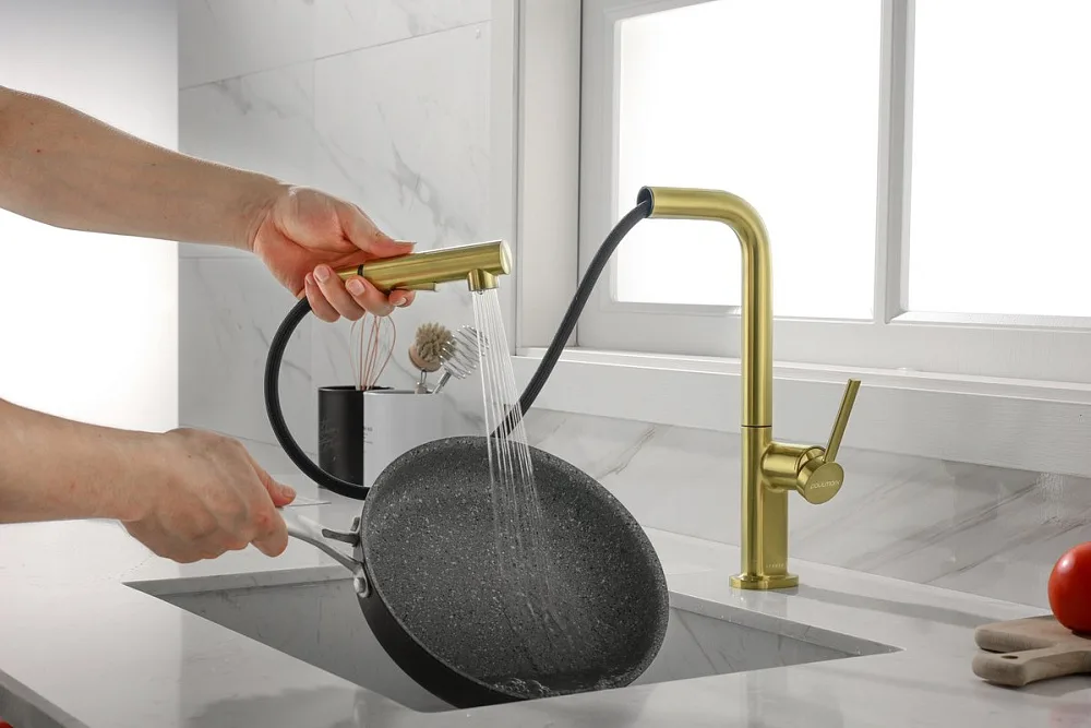 Смеситель для кухни Paulmark Neo Ne214419-BG брашированное золото Sancos — официальный сайт
