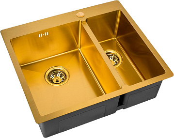 Мойка кухонная Zorg Inox PVD SZR-59-2-51-L BRONZE L, бронза