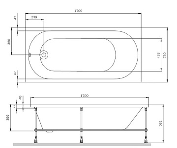 Акриловая ванна AM.PM X-Joy 170x75 см, W94A-170-075W-A